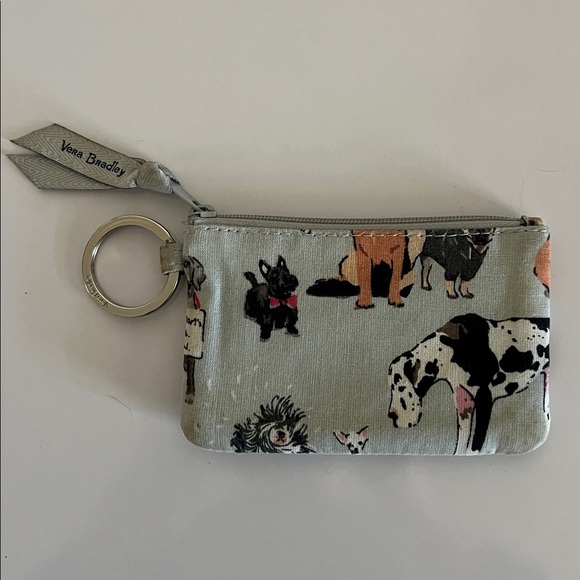 Vera Bradley Zip ID Case Credit Card Key Chain Dog Show - Picture 2 of 5